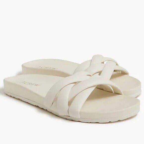 J Crew Women's Crisscross Slide‎ Sandals Ivory - Picture 1 of 2
